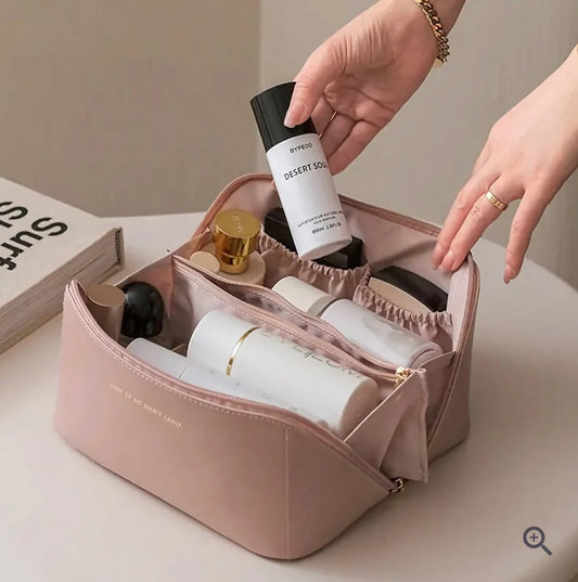 Make-up leather pouch